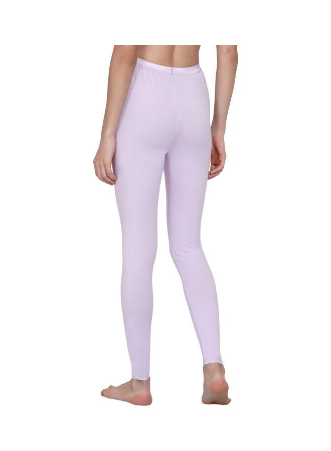 Miss London - High Waist Ultra Soft Tummy Support Stretchy Leggings Light Lavender - Image 1