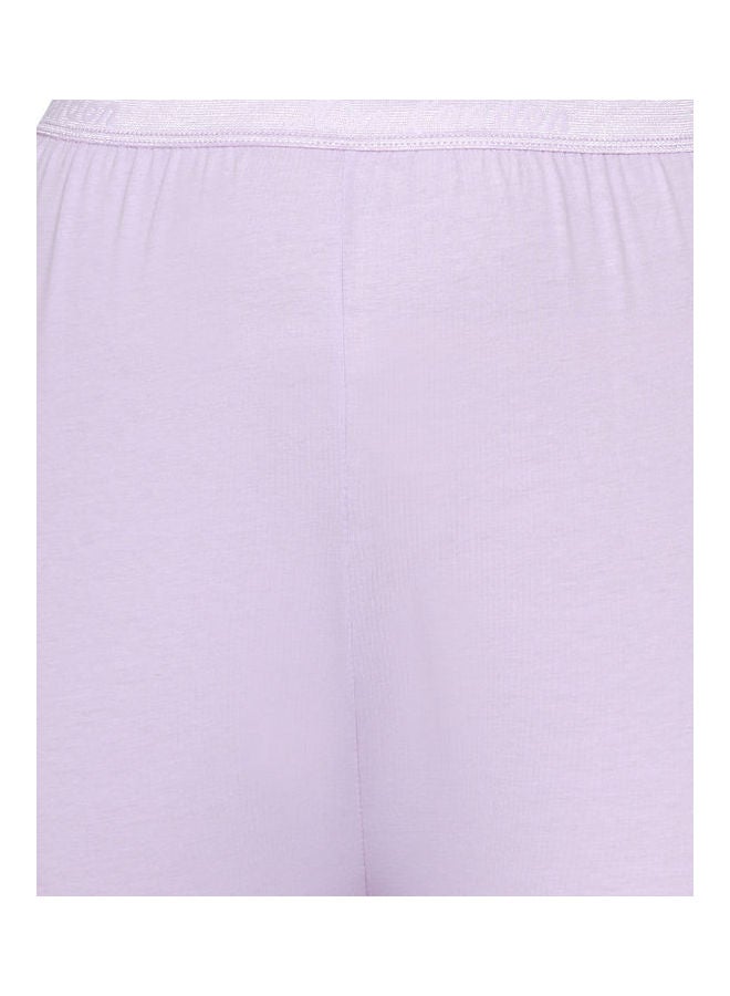 Miss London - High Waist Ultra Soft Tummy Support Stretchy Leggings Light Lavender - Image 1