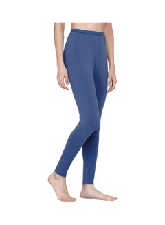 Miss London High Waist Ultra Soft Tummy Support Stretchy Leggings Blue  - Image 3