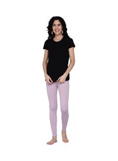 Miss London High Waist Ultra Soft Tummy Support Stretchy Leggings Baby Pink  - Image 4