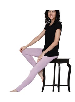 Miss London High Waist Ultra Soft Tummy Support Stretchy Leggings Baby Pink  - Image 5