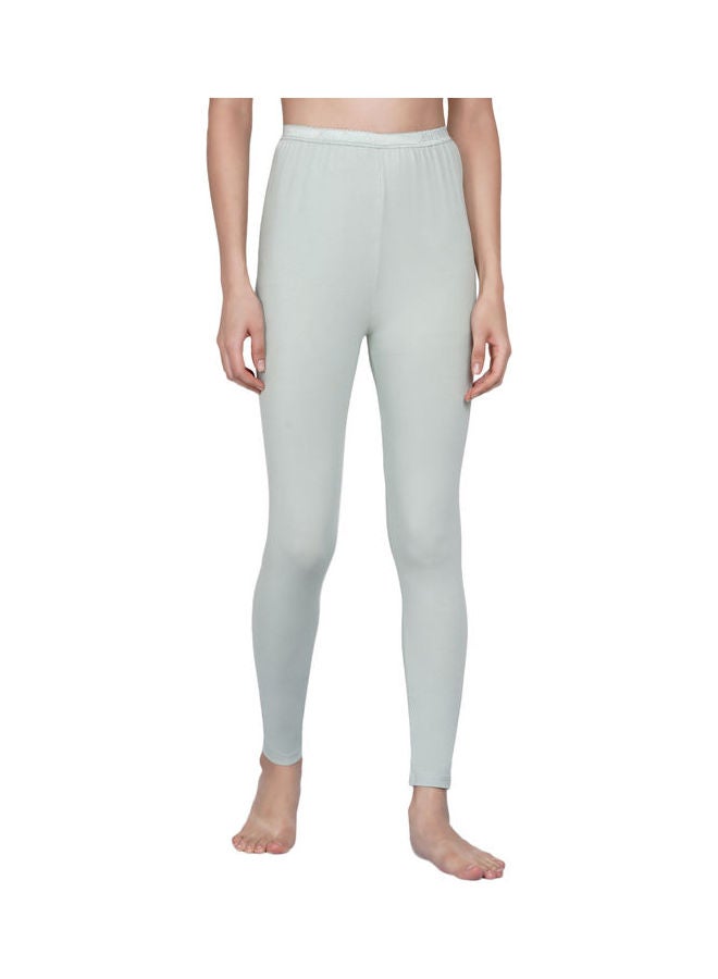 Miss London - High Waist Ultra Soft Tummy Support Stretchy Leggings Green - Image 1