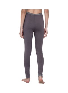 Miss London High Waist Ultra Soft Tummy Support Stretchy Leggings With Lace Grey  - Image 2