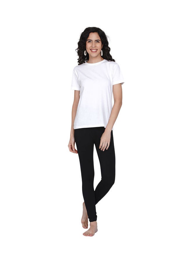 Miss London - High Waist Ultra Soft Tummy Support Stretchy Leggings Black - Image 1