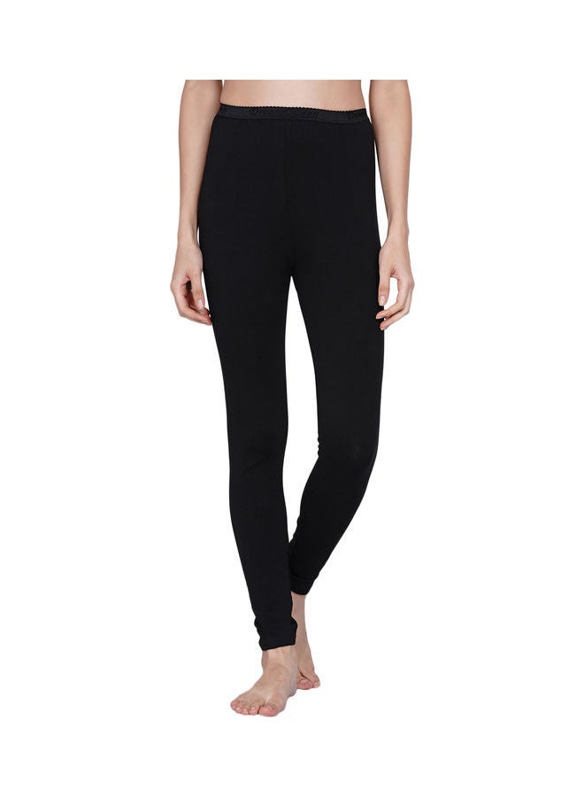 Miss London - High Waist Ultra Soft Tummy Support Stretchy Leggings Black - Image 1