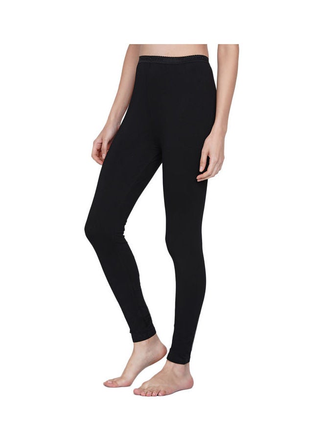 Miss London - High Waist Ultra Soft Tummy Support Stretchy Leggings Black - Image 1