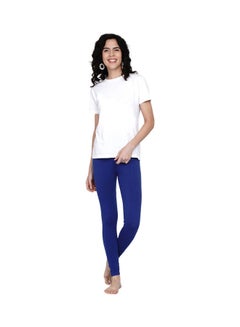 Miss London High Waist Ultra Soft Tummy Support Stretchy Leggings Imperial Blue  - Image 5
