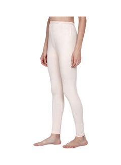 Miss London High Waist Ultra Soft Tummy Support Stretchy Leggings Warm Ivory  - Image 4