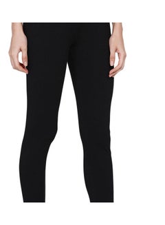 Miss London High Waist Ultra Soft Tummy Support Stretchy Leggings With Lace Black  - Image 5