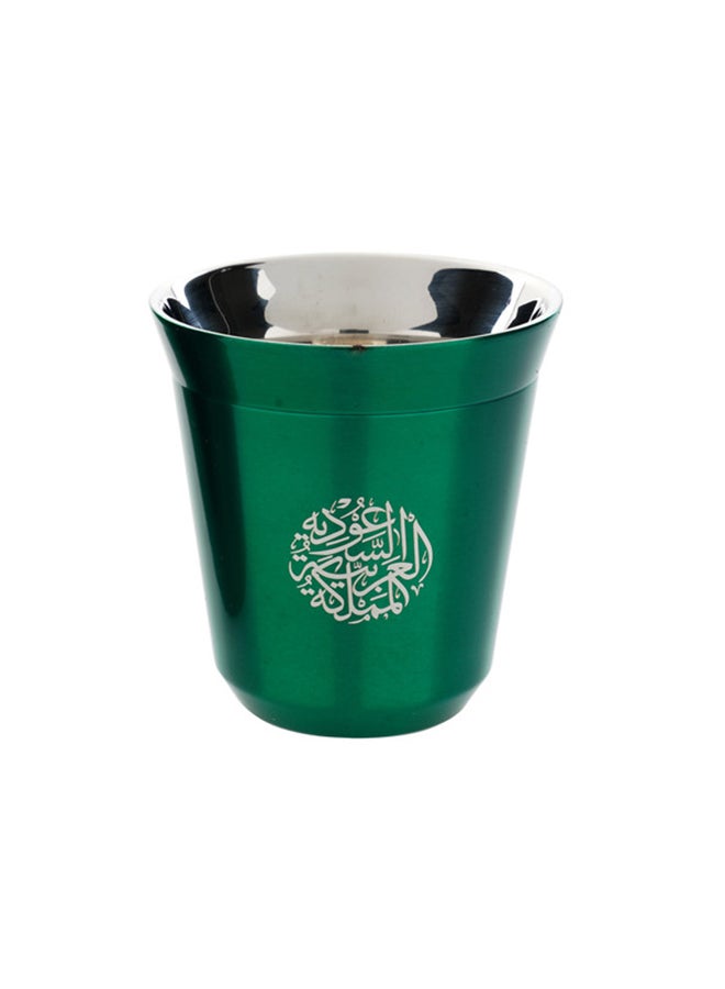روفاتي طقم أكواب بولا بتصميم يعبر عن المملكة العربية السعودية من الستانلس ستيل مكون من قطعتين أخضر 175ملليلتر  - Image 2