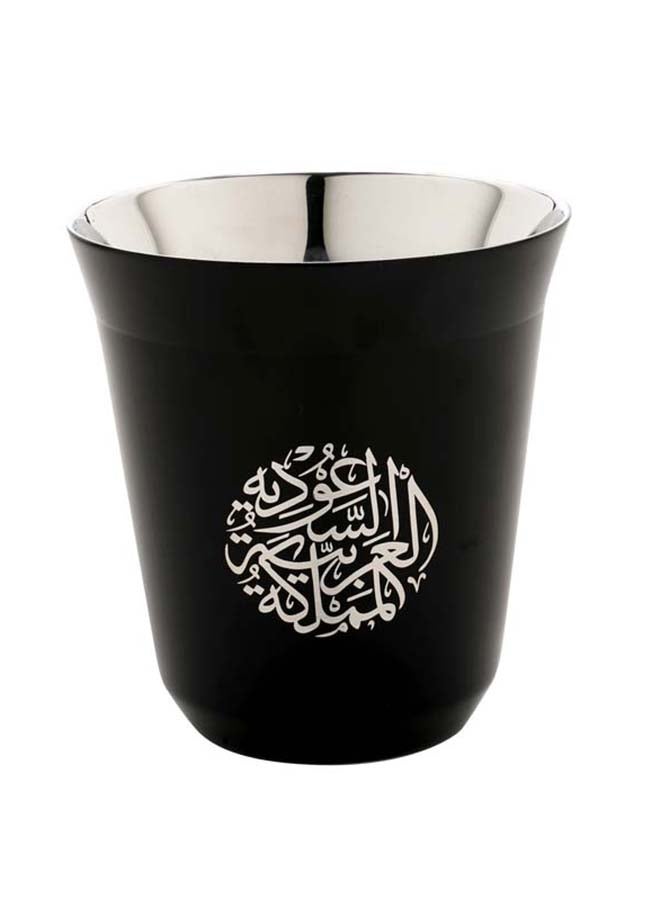روفاتي طقم أكواب بولا بتصميم يعبر عن المملكة العربية السعودية من الستانلس ستيل مكون من قطعتين أسود 175ملليلتر  - Image 2