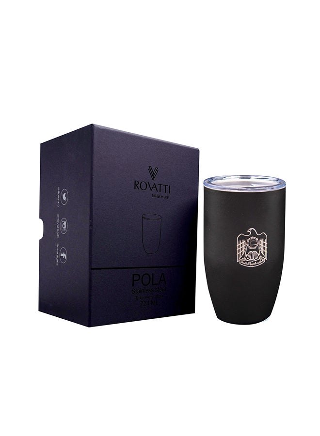 ROVATTI 1-Piece Pola Stainless Steel Take Away Mug UAE Black 224ml - Image 4