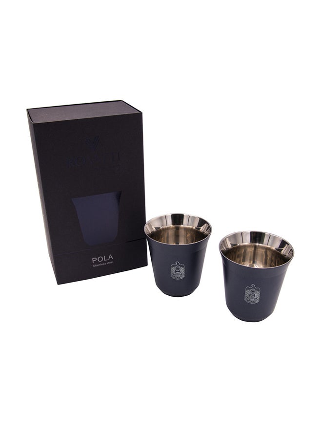 2-Piece Set Pola UAE Stainless Steel Cup Dark Blue 175ml - v1630992470/N39370264A_6