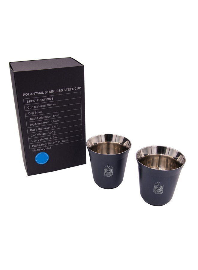 2-Piece Set Pola UAE Stainless Steel Cup Dark Blue 175ml - v1630992470/N39370264A_7