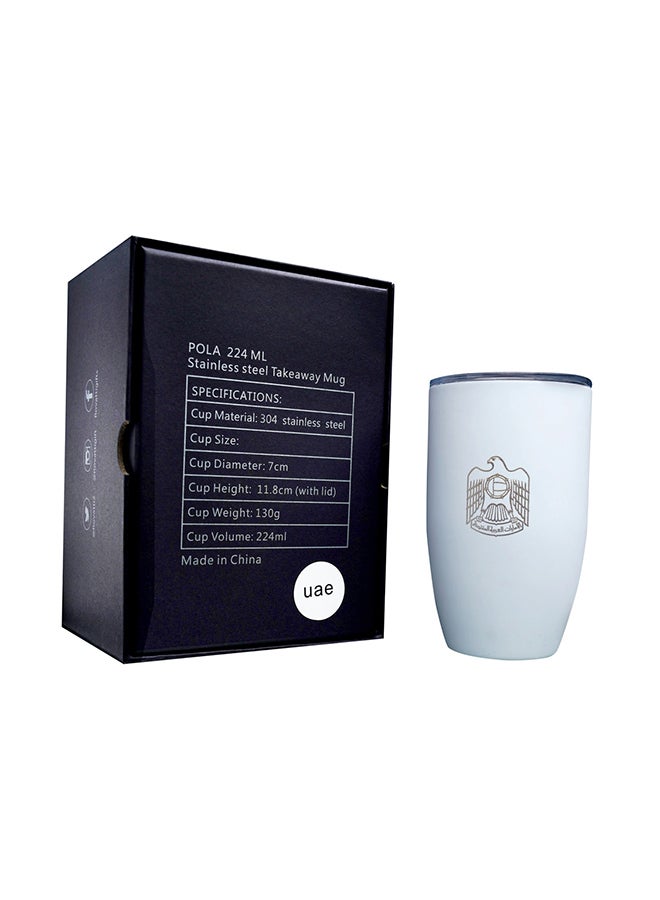 ROVATTI 1-Piece Pola Stainless Steel Take Away Mug UAE White 224ml - Image 4