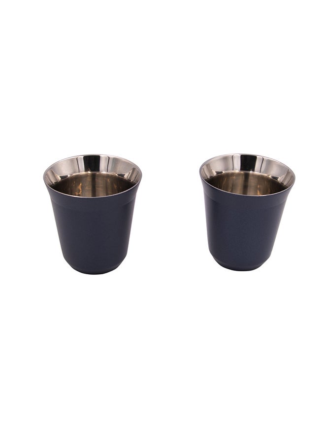 ROVATTI 2-Piece Set Pola Stainless Steel Cup Dark Blue 175ml  - Image 4