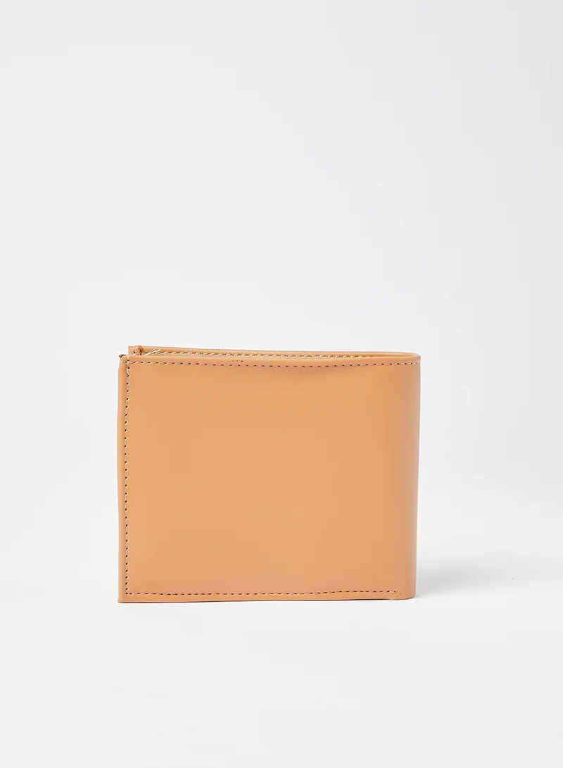 STATE 8 Two-Tone Tri-Fold Wallet Beige