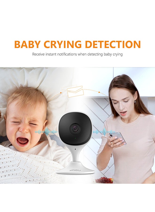 WiFi Security Camera (White)/ Up to 256GB SD Card Support/ 1080P Full HD/ Human Detection/ 2-Way Audio/ Night Vision/ Abnormal Sound Alarm/ Baby & Pet Monitor/ Siren/ Alexa Google Assistant Cue2C - v1630995073/N50655951A_4