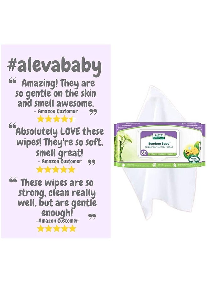 Aleva Naturals Bamboo Baby Wipes 6 Packs x 80 Wipes, 480 Count  - Image 4