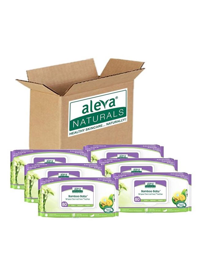 Aleva Naturals Bamboo Baby Wipes 6 Packs x 80 Wipes, 480 Count  - Image 1