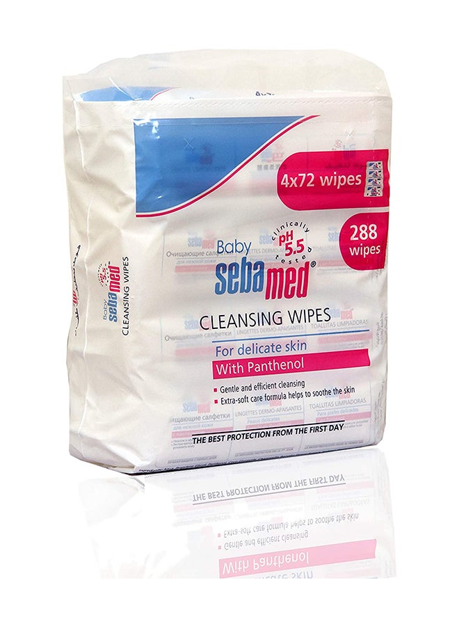 Sebamed - Cleansing Wet Baby Wipes for Delicate Skin, Pack Of 4, 72x4, 288 Count - Image 1