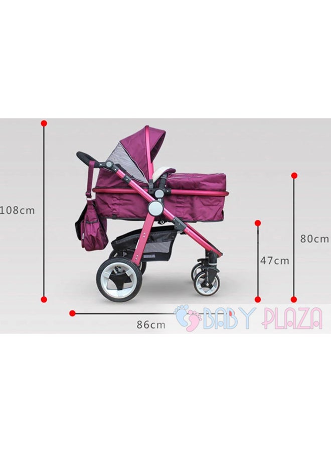 First Class  Golden Aluminum Frame And Inflatable Wheels Stroller T18P