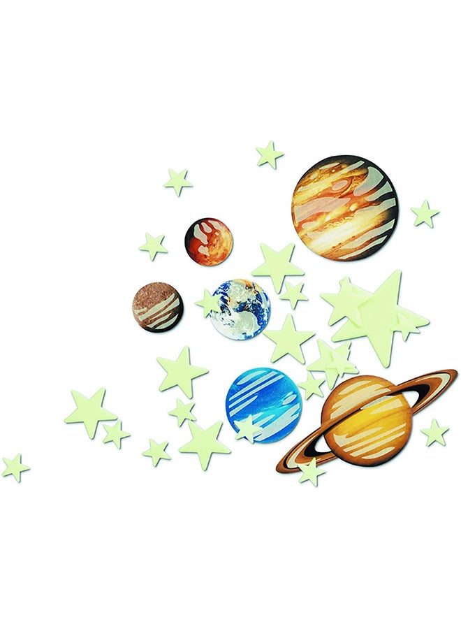 4m - 29-Piece Glow Planets And Nova Star Wall Decor Set - Image 1