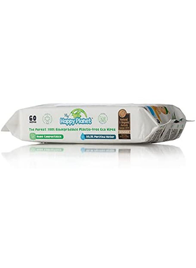 My Happy Planet - Plastic Free Eco Wipes, 4x60 Wipes, 240 Count - Image 1