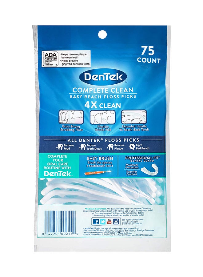 Dentek - 75-Count Complete Clean Easy Reach Floss Pick - Image 1