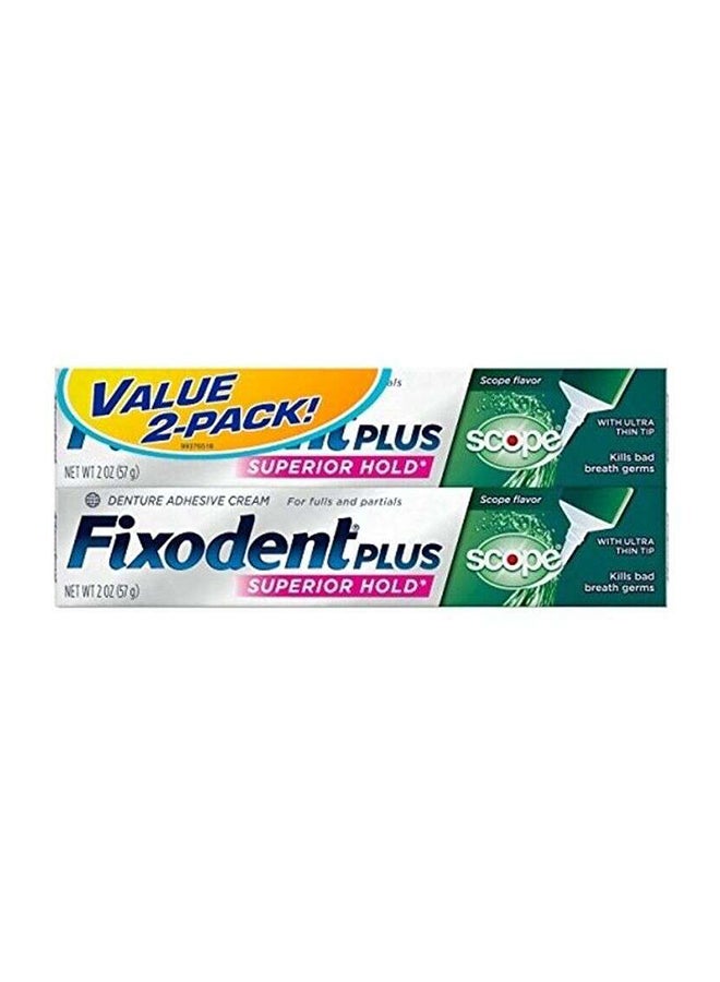 فكسودنت مجموعة مكونة من عبوتي كريم لاصق بلس سكوب لتثبيت الشعر وطقم الأسنان - Image 1