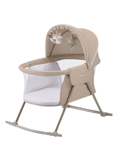 Kinderkraft Baby Crib 3 - In - 1 Lovi With Adjustable Canopy And Accessories For Newborn, 0 - 9, Beige