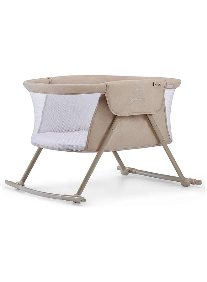 كيندركرافت Baby Crib 3 - In - 1 Lovi With Adjustable Canopy And Accessories For Newborn, 0 - 9, Beige