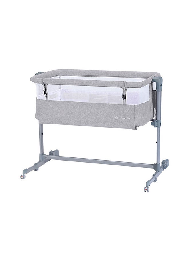 Bedside Crib Neste Air, Travel Cot, Co - Sleeping Bed, Ajustable Height, Sidewalls With Airy Mesh, Transport Wheels, With Accessories, Cotton Sheet, For Newborn, Up To 6 Month, Grey - v1630998204/N47531399A_1