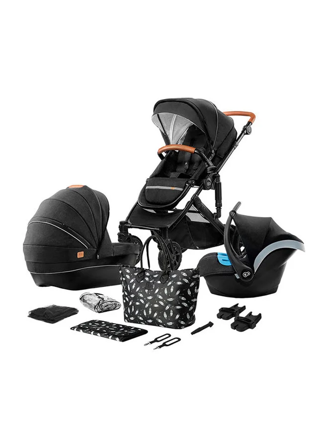 كيندركرافت 3 In 1 Prime Stroller With Accessories - Black