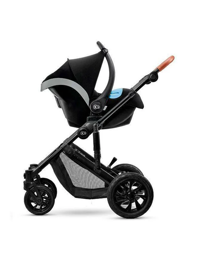 Kinderkraft 3 In 1 Prime Travel System With Accessories Black,Compact Folding, Reclining Stroller Seat, 5-Point Safety Harnerss, 0+ months up to 22kg, Car Seat with 3-Point Safety Harness with Sunshield