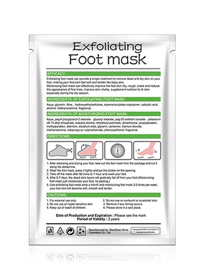 ALIVER 3-Piece Exfoliating Foot Mask Green 16.5x12x0.3cm  - Image 3