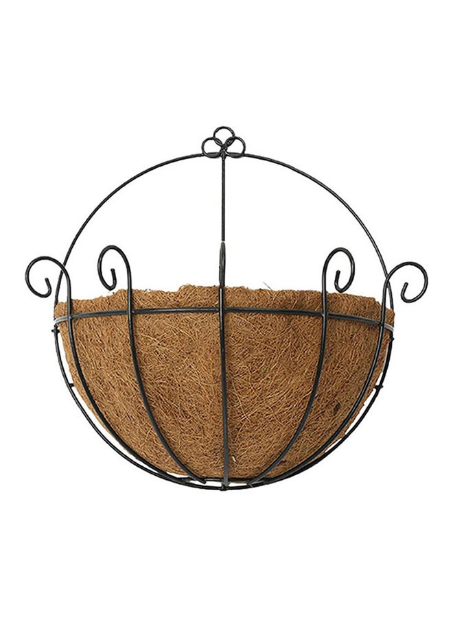 LINGWEI - Coconut Base Wall Hanging Planter Basket Brown/Black 22x36x39cm - Image 1