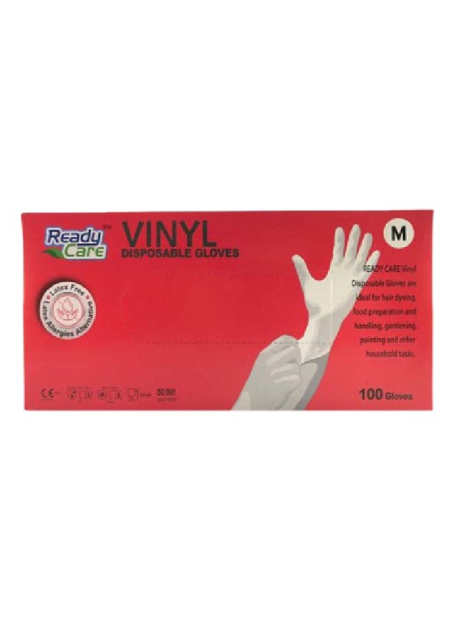 ReadyCare 100 Pieces Vinyl Disposable gloves M Multicolor 