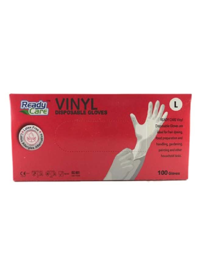 ReadyCare 100 Pieces Vinyl Disposable gloves L Multicolor 