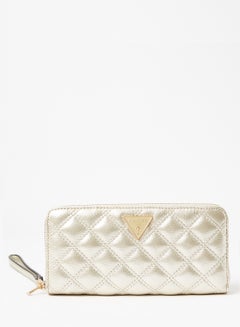 Cessily Quilted Zip Around Wallet Champagne