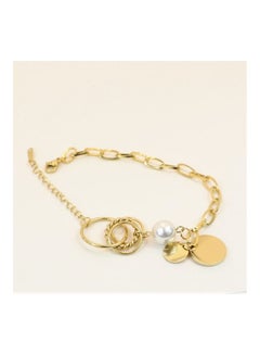 THE BLING STUDIO Pristine - Round Tag Pearl Titanium Steel Bracelet  - Image 4