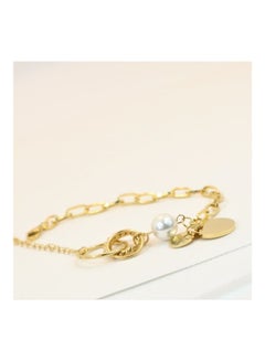 THE BLING STUDIO Pristine - Round Tag Pearl Titanium Steel Bracelet  - Image 5