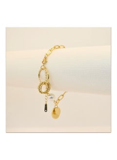 THE BLING STUDIO Pristine - Round Tag Pearl Titanium Steel Bracelet  - Image 2