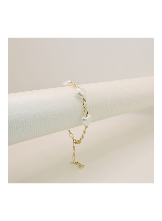 Pristine - Imitation Pearl Peach Heart Bracelet