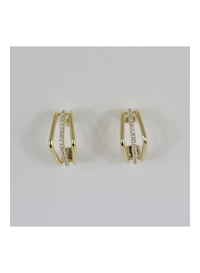 Insignia - Linea Zircon Inlaid Gold Plated Earring - v1631011917/N50713944A_1