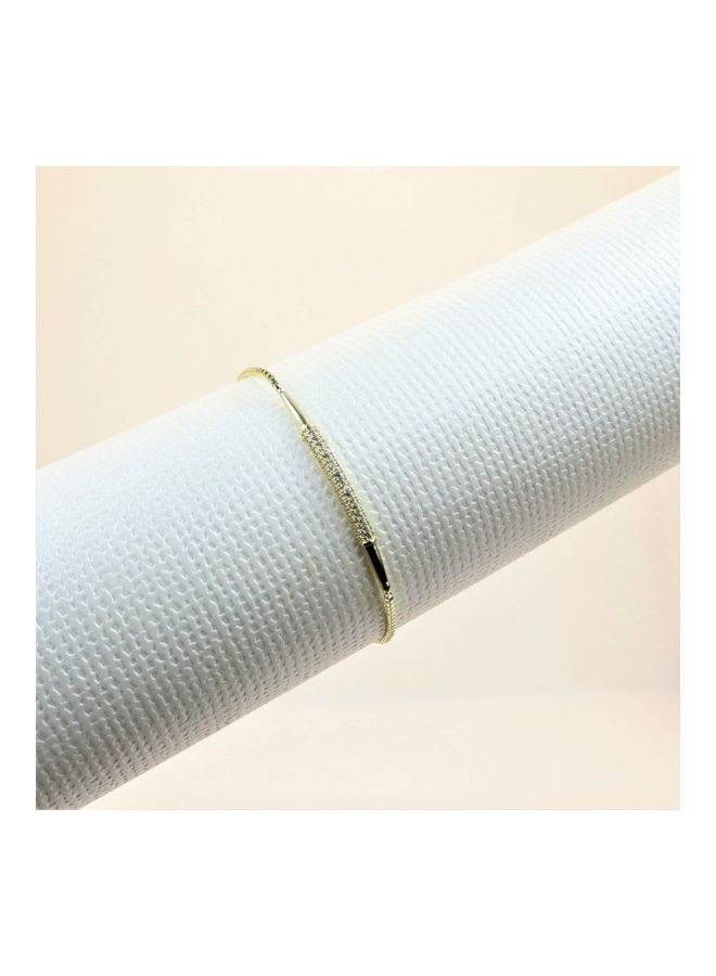 ذا بلينج ستوديو سوار لوميا مرصع بالزركون ومطلي بالذهب والخيزران - Image 1