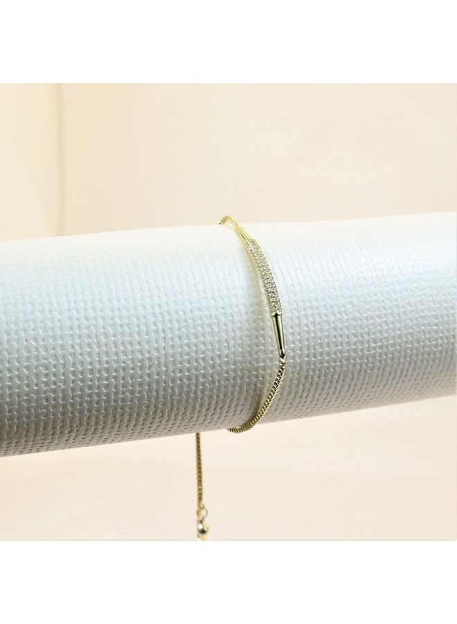 ذا بلينج ستوديو سوار لوميا مرصع بالزركون ومطلي بالذهب والخيزران - Image 2