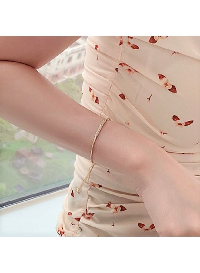 ذا بلينج ستوديو سوار لوميا مرصع بالزركون ومطلي بالذهب والخيزران - Image 5