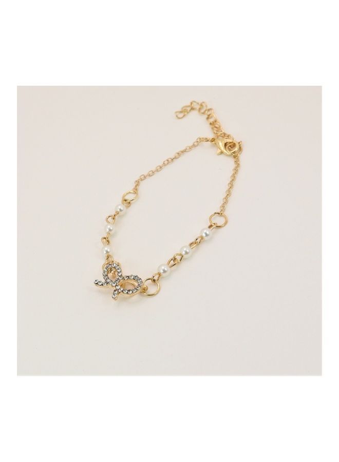 ذا بلينج ستوديو سوار بريستين مزين باللؤلؤ بتصميم عقدة فيونكة - Image 1