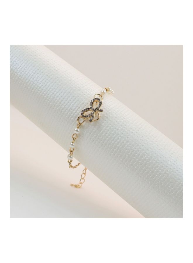 ذا بلينج ستوديو سوار بريستين مزين باللؤلؤ بتصميم عقدة فيونكة - Image 2